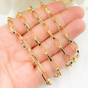 Gold Plated 925 Sterling Silver Rectangular Link Chain